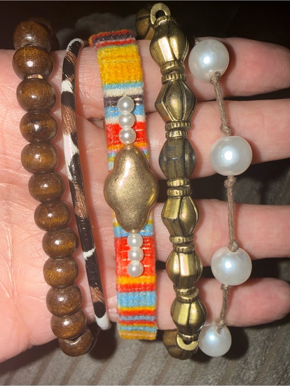 Plunder Multicolor Stripe & Gold Accent Bracelet Set